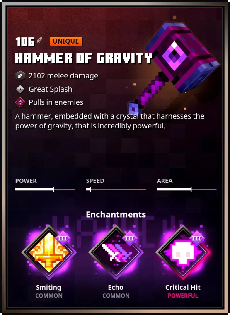 Hammer of Gravity item stats card
