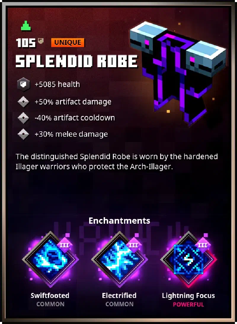 Splendid Robe item stats card