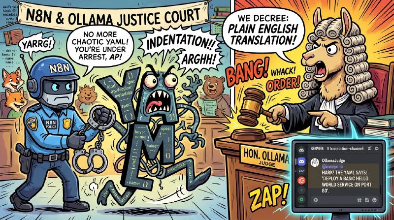 n8n Police and Ollama Judge translating YAML monster