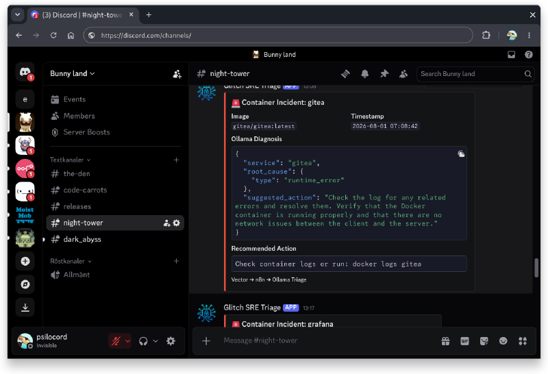 Discord Automated Infrastructure Health Report
